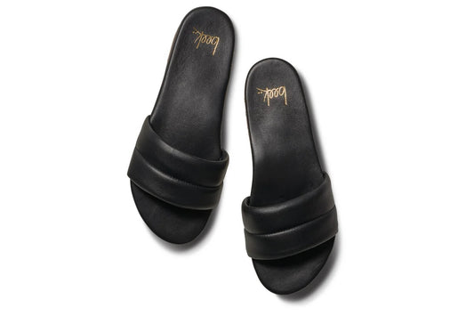 Beek Sugarbird Leather Slide Sandal in Black