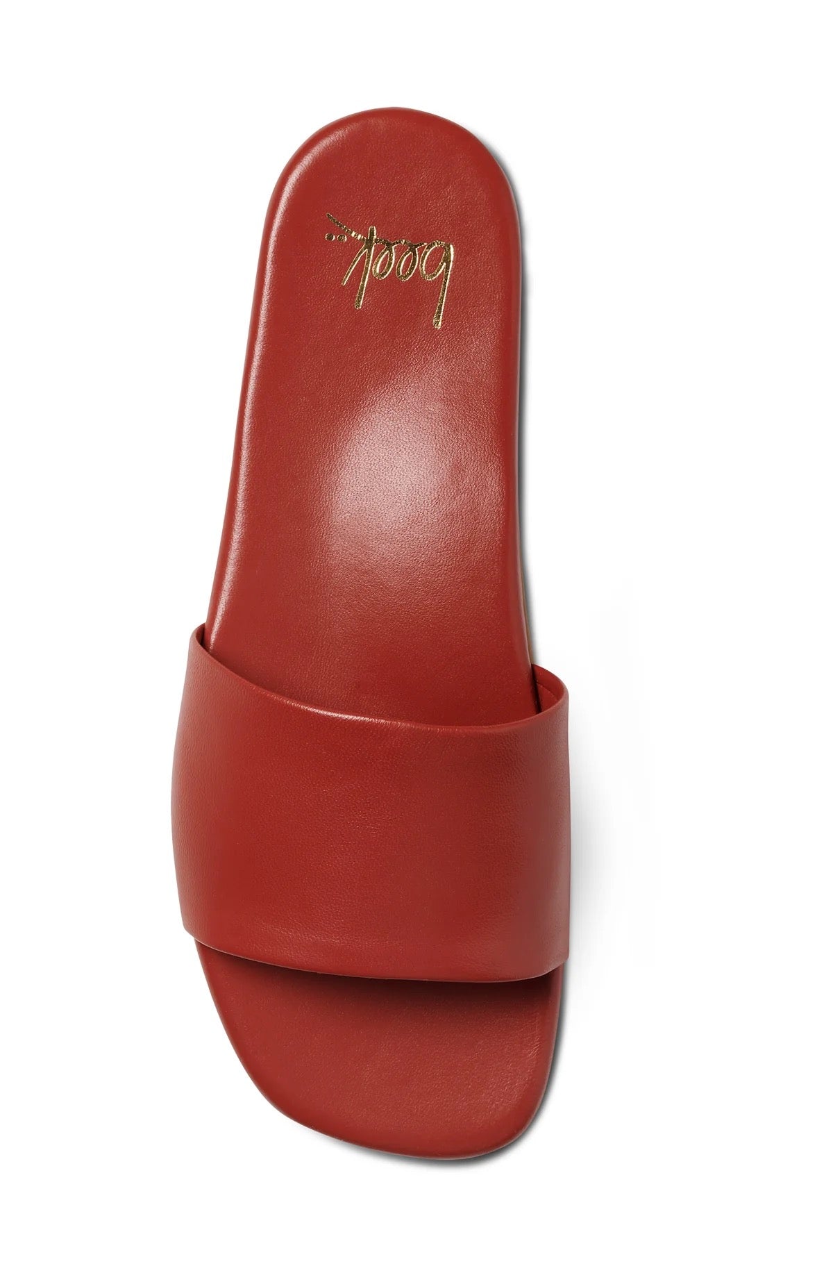 Beek Honeybird Leather Slide Sandal in Red