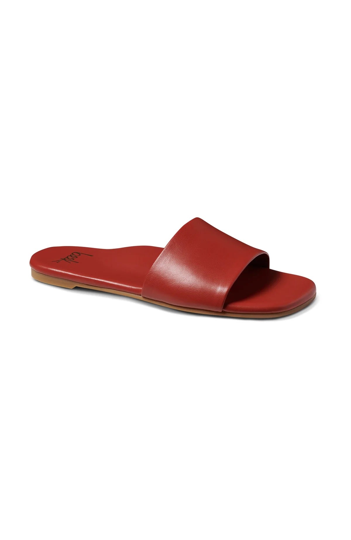 Beek Honeybird Leather Slide Sandal in Red