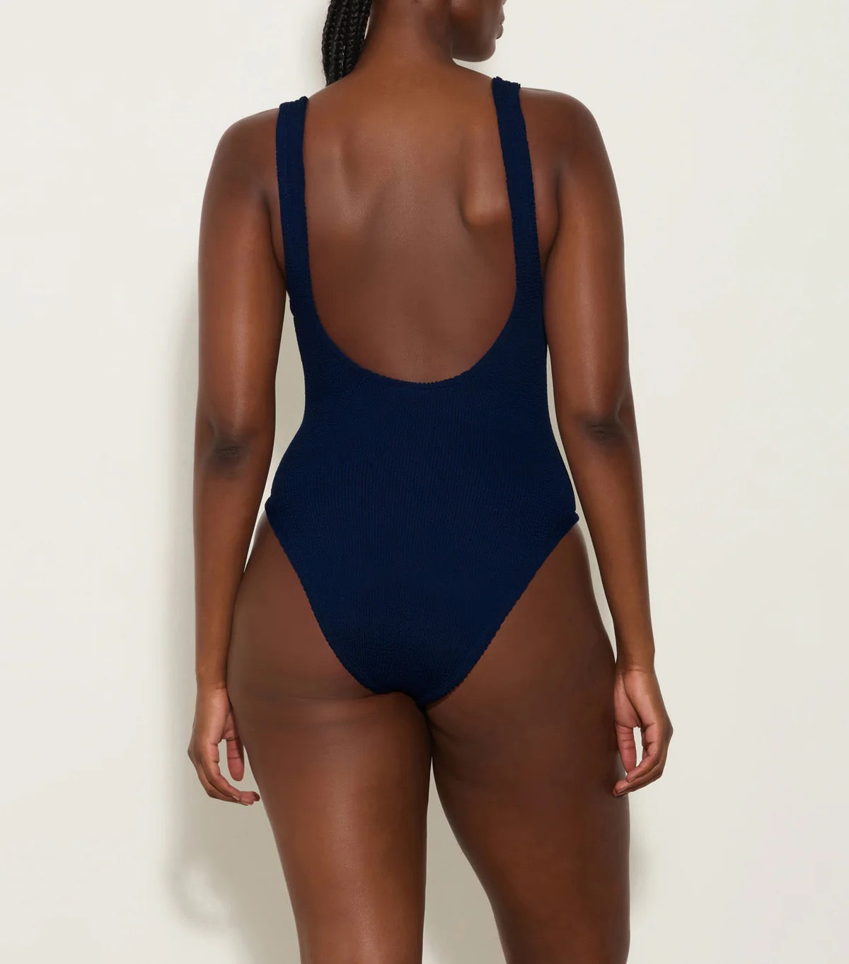 Hunza G Domino One Piece with Fabric Covered Hoops in Navy