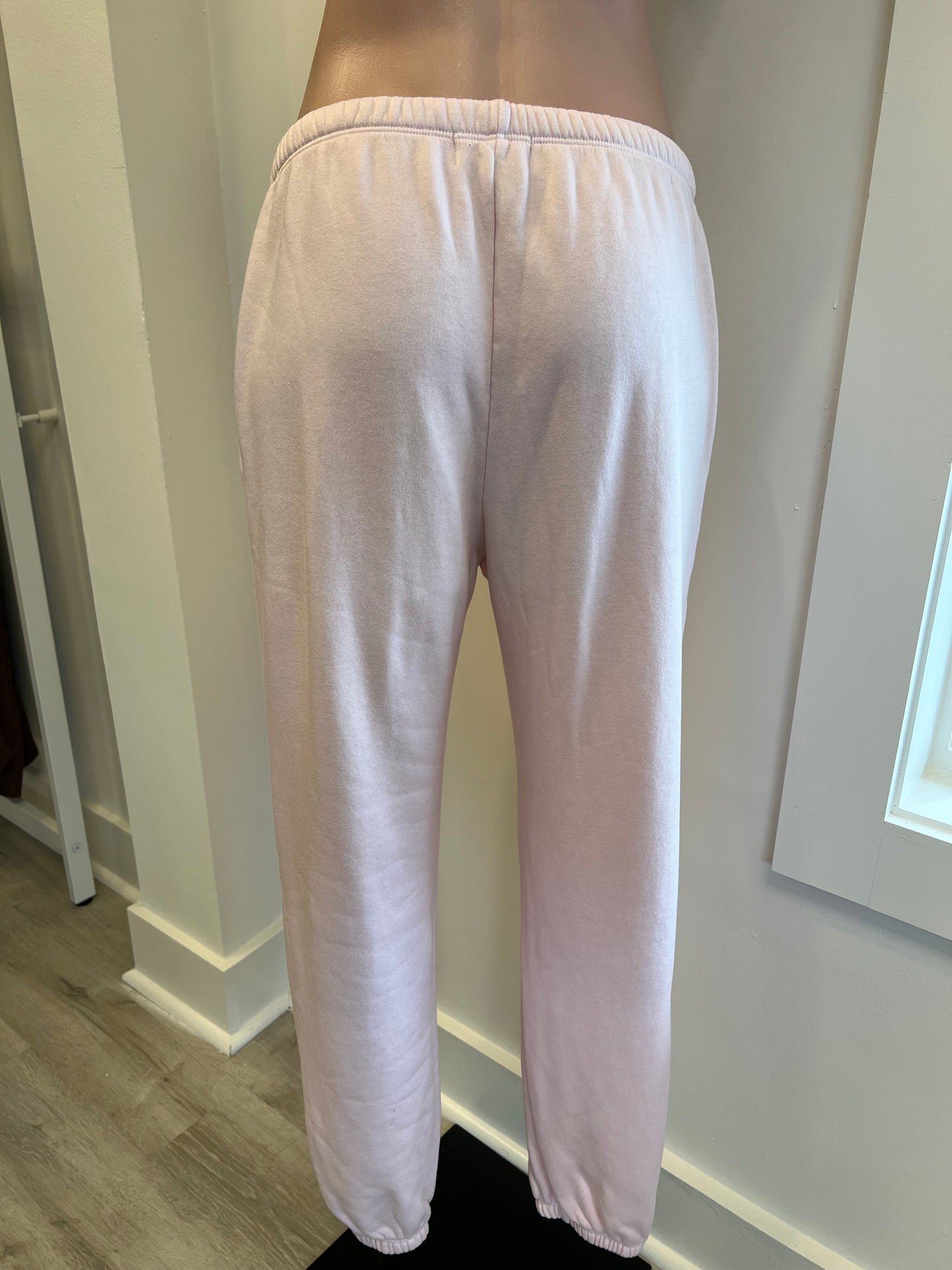 Monrow Teddy Fleece Relaxed Sweatpant in Pink Sorbet