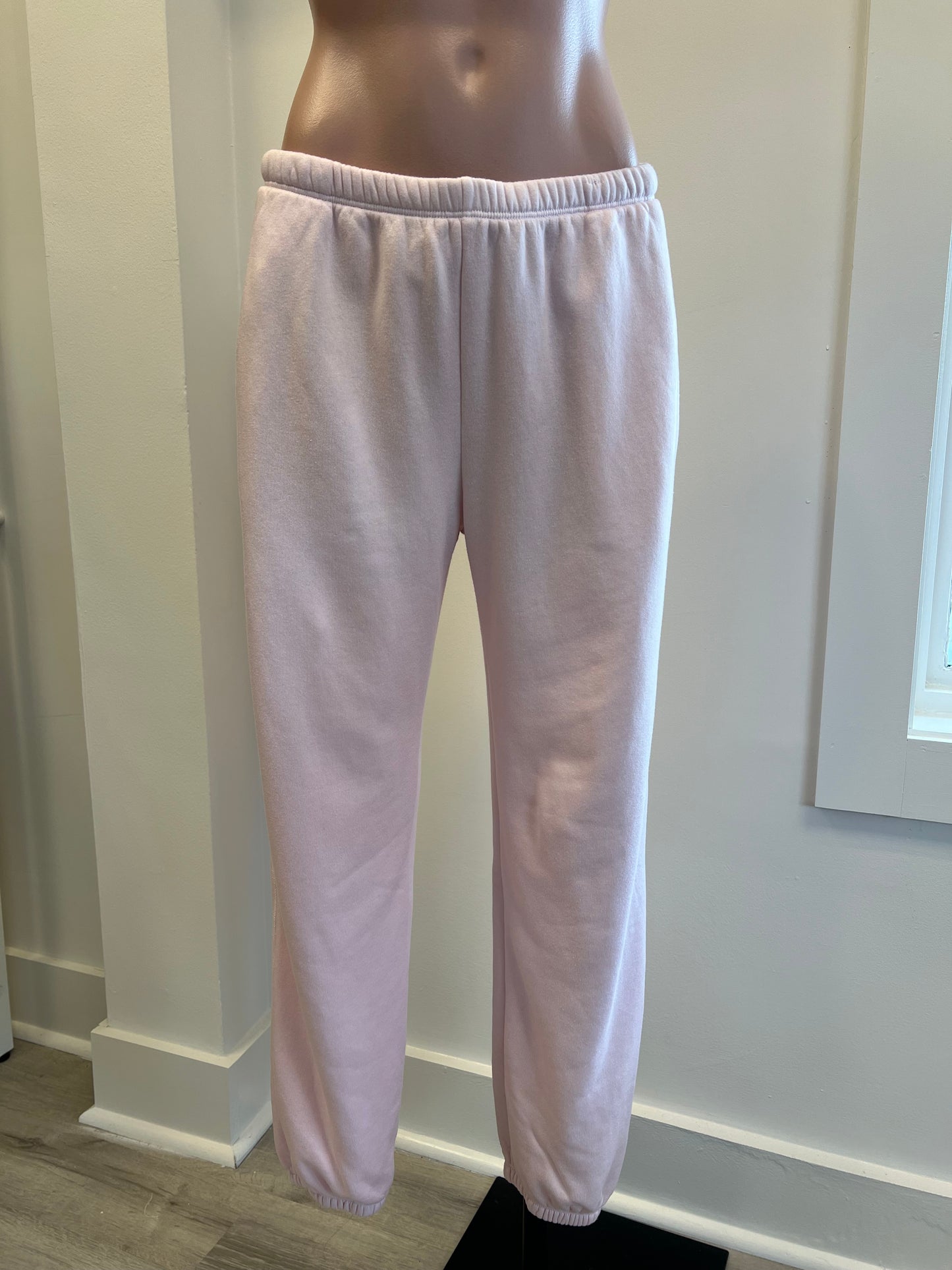 Monrow Teddy Fleece Relaxed Sweatpant in Pink Sorbet