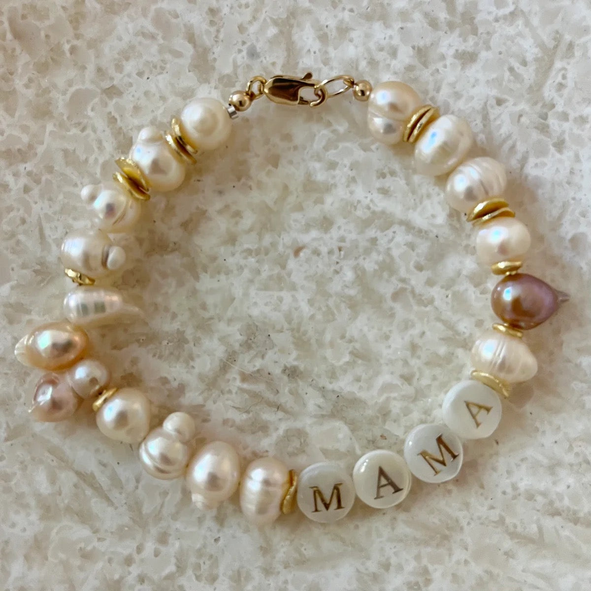 House of Olia Mama Pearl & Gold Filled Bracelet