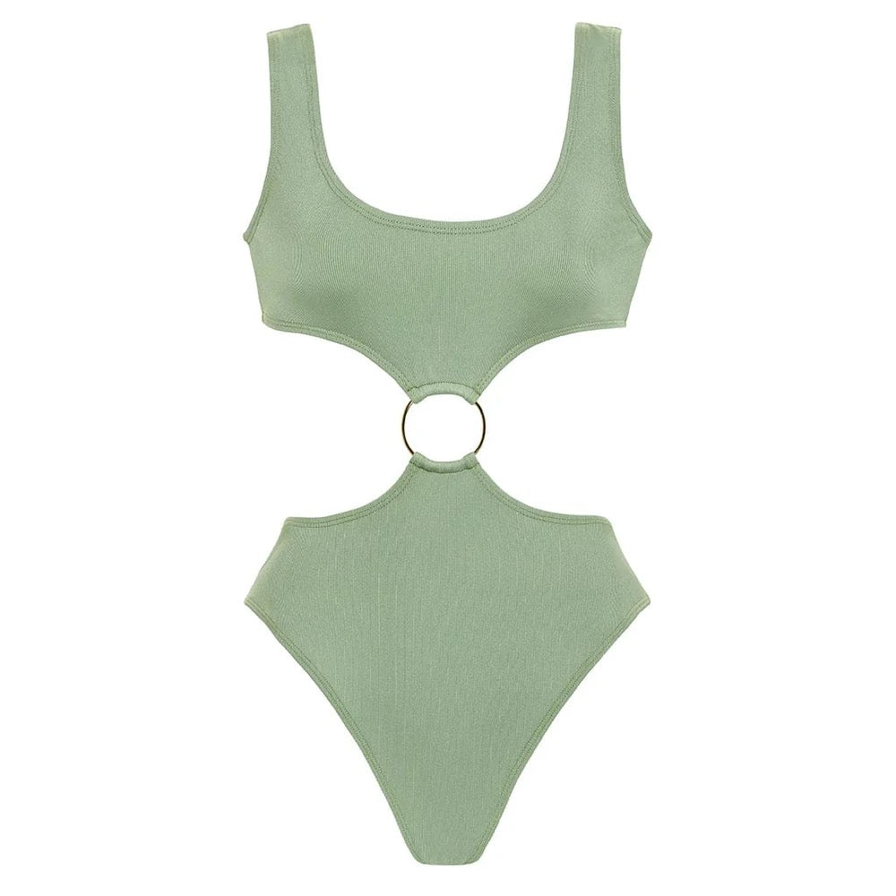 Montce Ky One Piece in Sage Green Rib