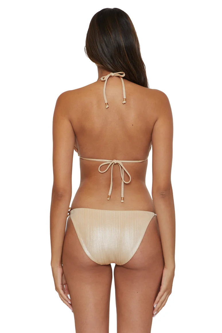 Becca Origami Tie Side Bikini Bottom in Taupe