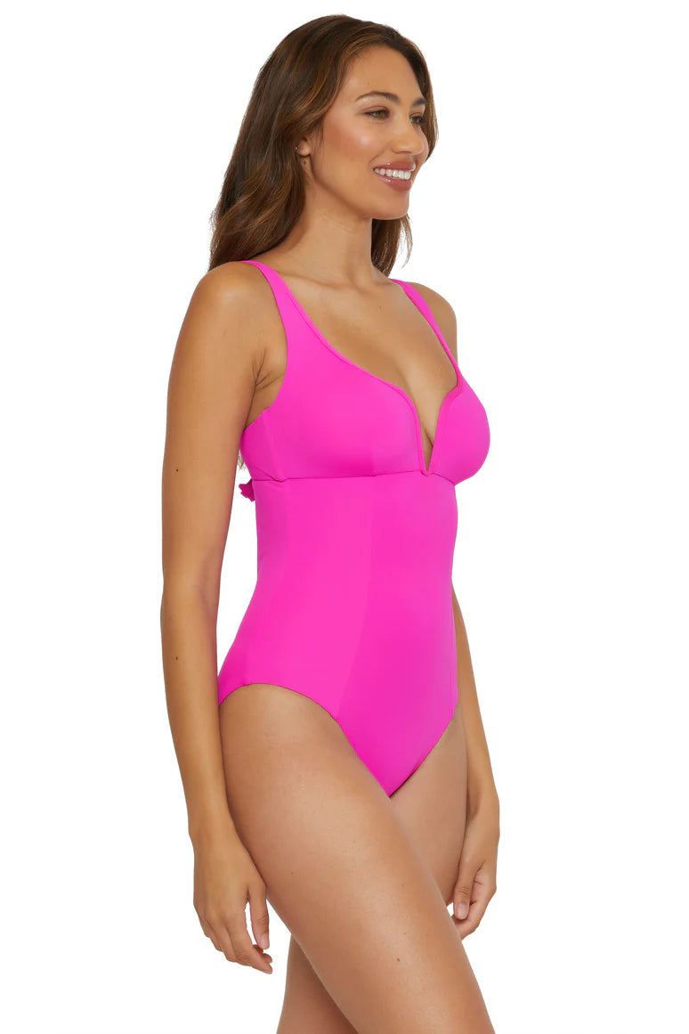 Becca Color Code V Wire One Piece in Vivid Pink
