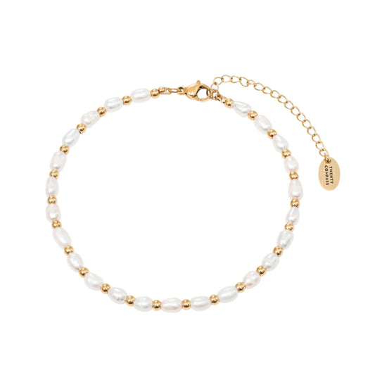 Twenty Compass Lagoon Pearl Anklet Gold