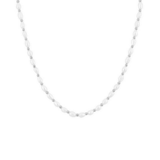 Twenty Compass Lagoon Pearl Necklace in Silver