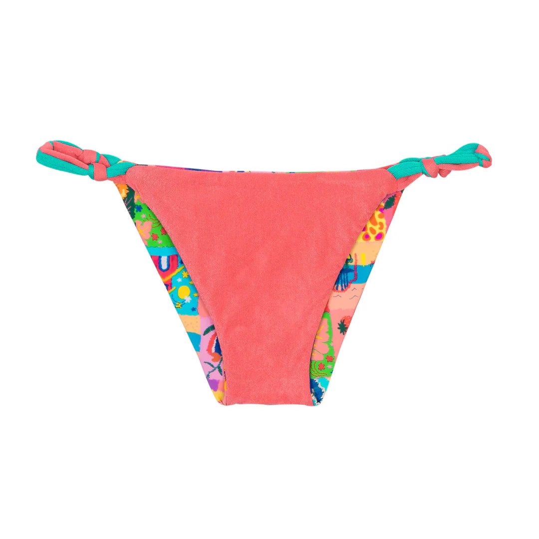 Rio de Sol Essential Reversible Bikini Bottom in Love Trip