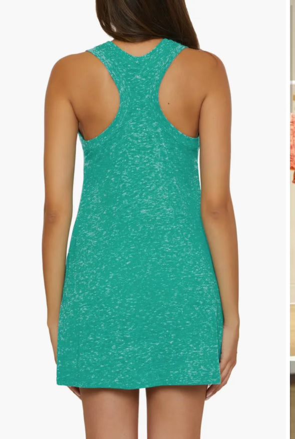 Becca Beach Date V-Neck Coverup Dress in Peacock