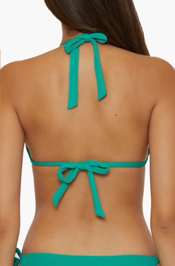 Becca Modern Edge Triangle Bikini Top in Peacock