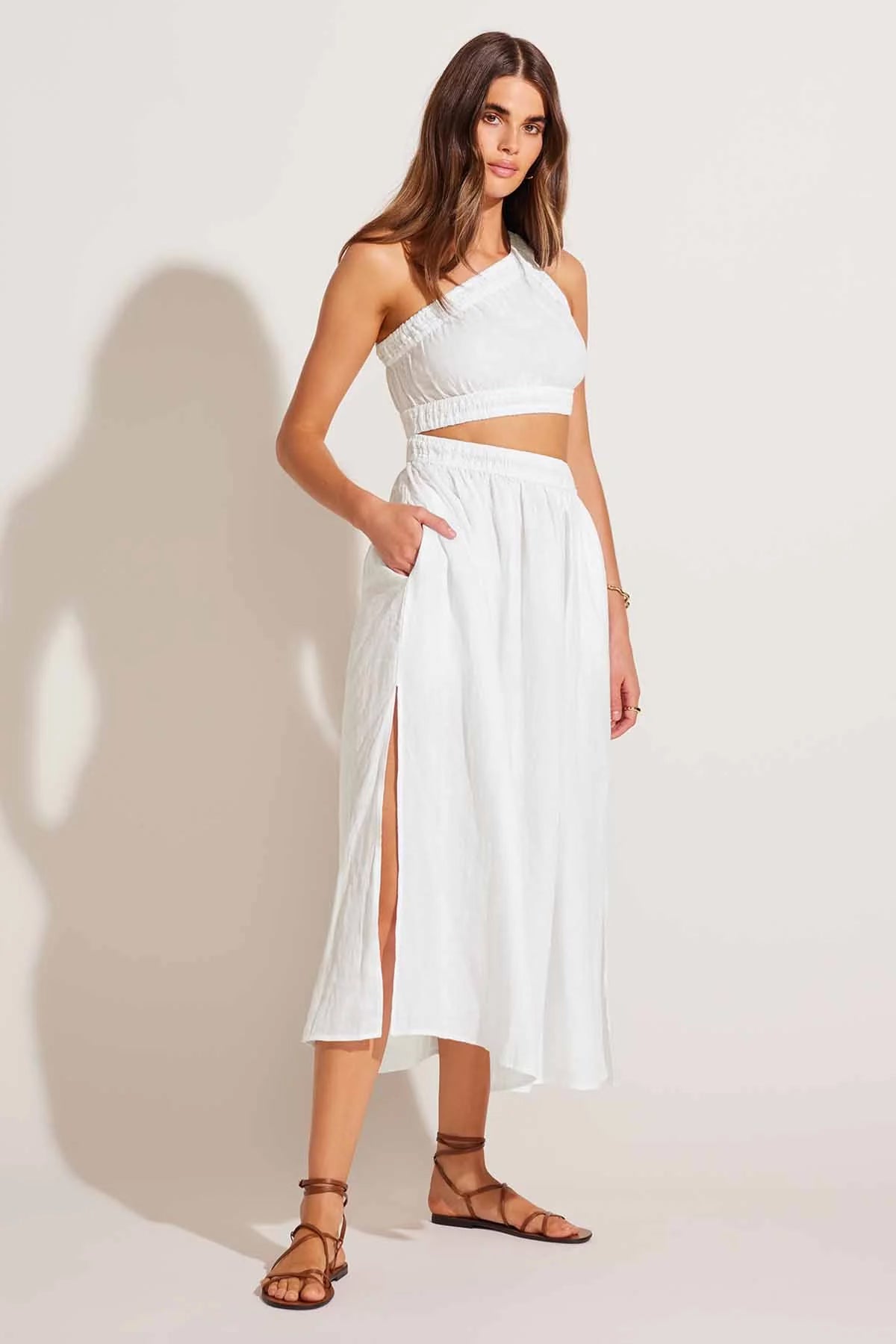 Vitamin A Reina Dress in White EcoLinen