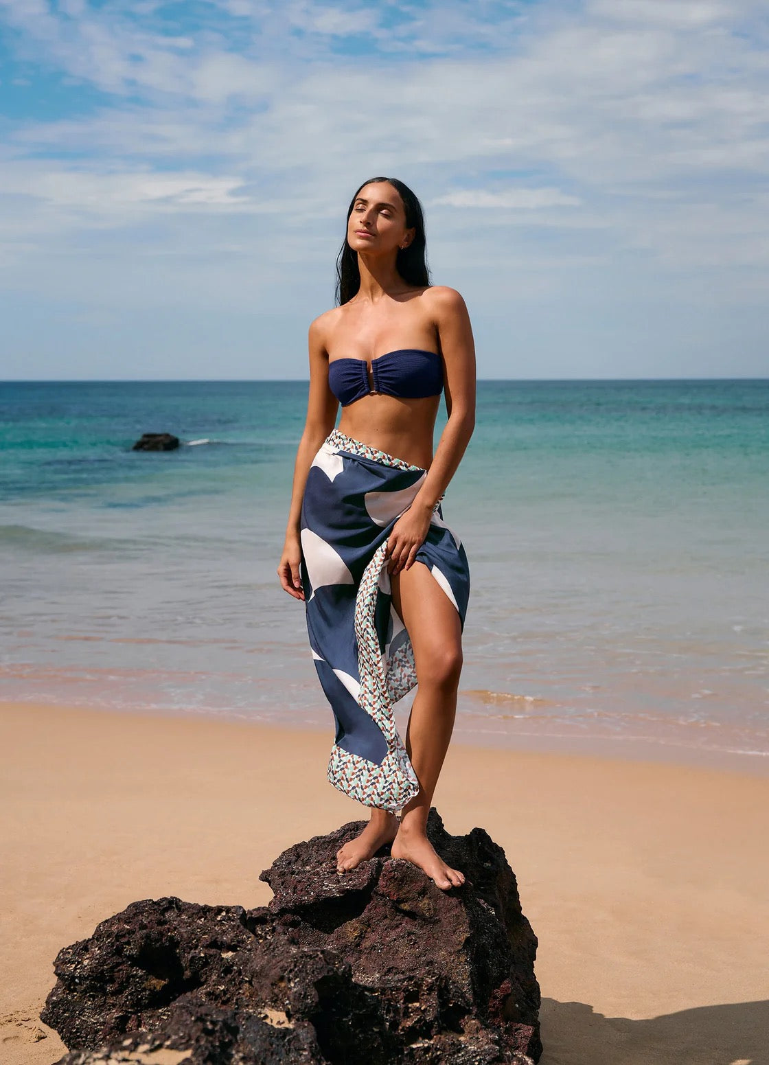 Jets Acacia Long Sarong in Steel Blue