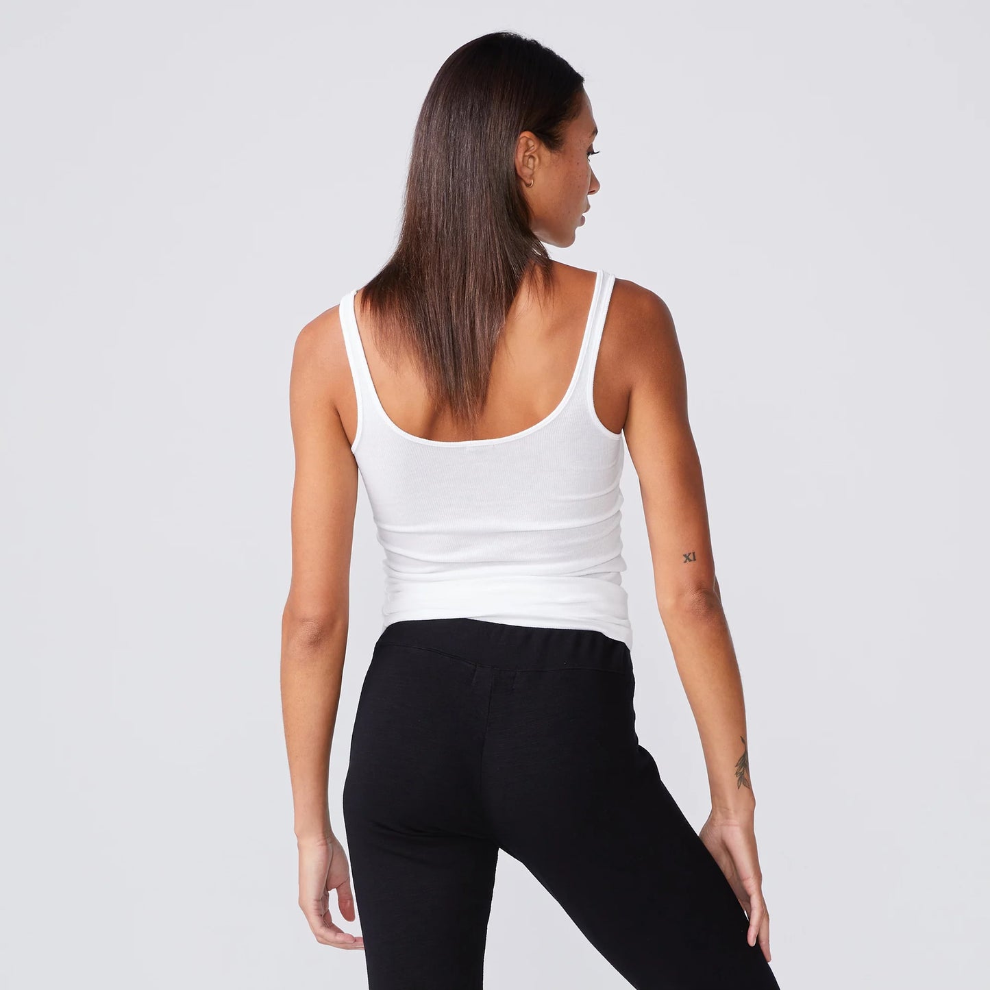 Monrow Narrow Rib Tank in White