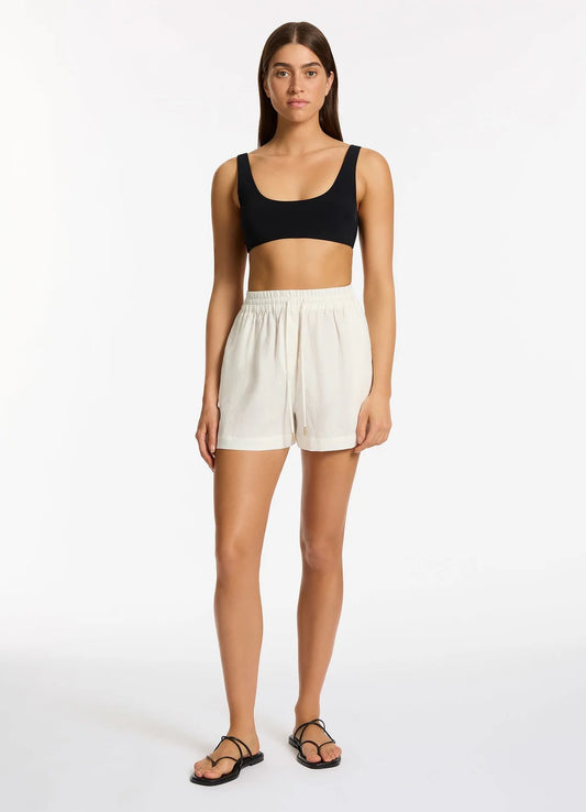 Jets Jetset Elastic Waist Shorts in Cream