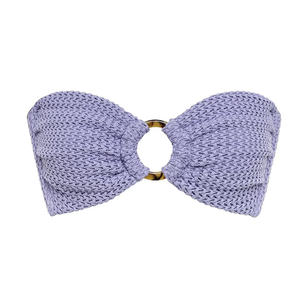 Montce Lavender Crochet Tori Ties Bandeau Bikini Top