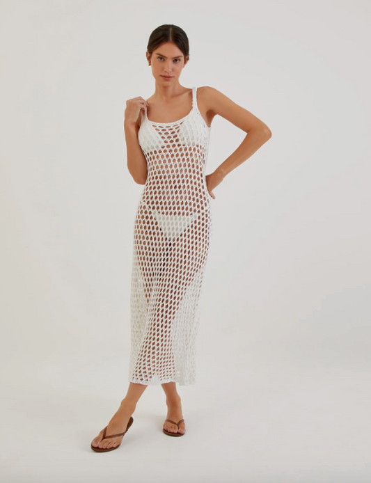 ViX Knit Nicole Long Cover-Up in Off White