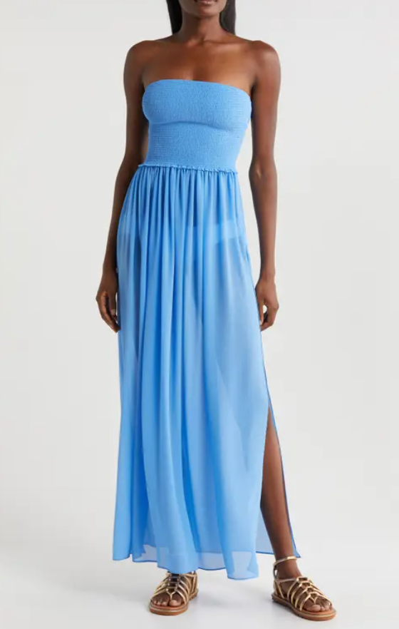 Ramy Brook Calista Cover-Up Maxi Dress in Serene Blue