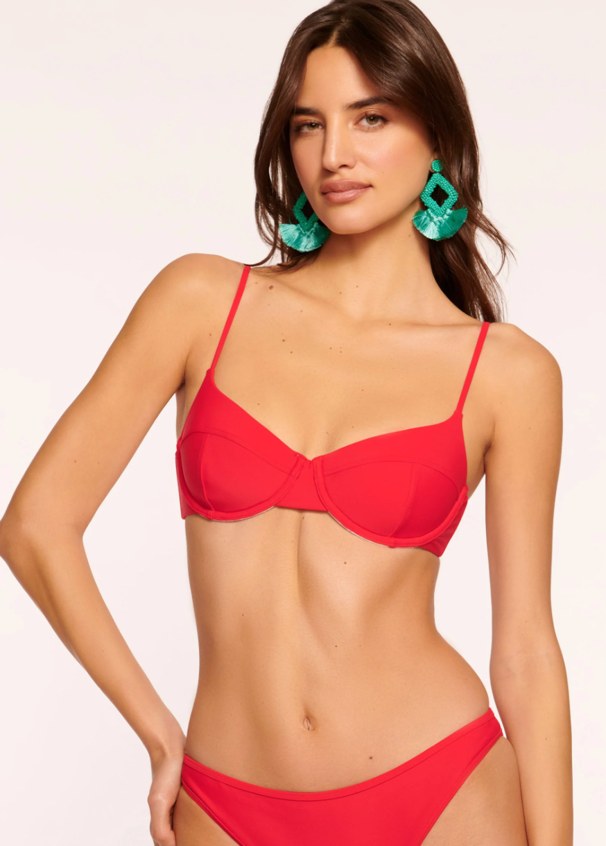 Ramy Brook Mona Underwire Bikini Top in Flame