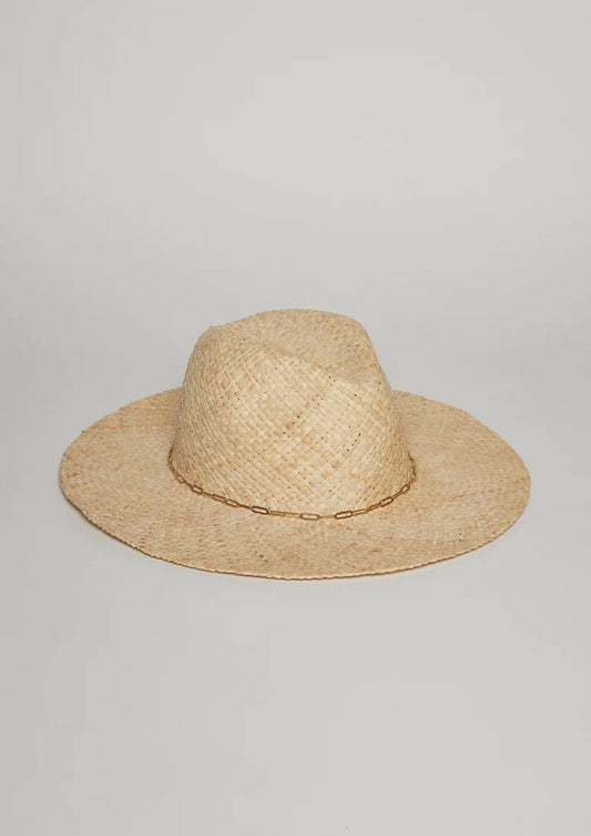 Hat Attack Quinn Rancher Natural with Gold Chain