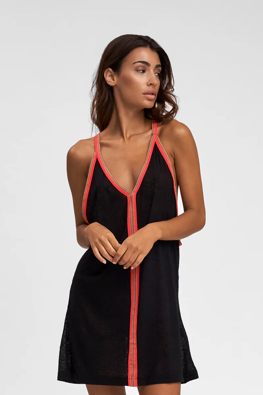 Pitusa Mini Sundress in Black